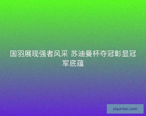 国羽展现强者风采 苏迪曼杯夺冠彰显冠军底蕴