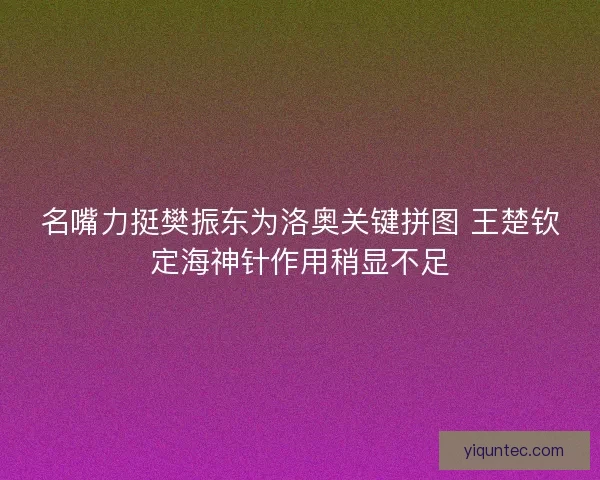 名嘴力挺樊振东为洛奥关键拼图 王楚钦定海神针作用稍显不足