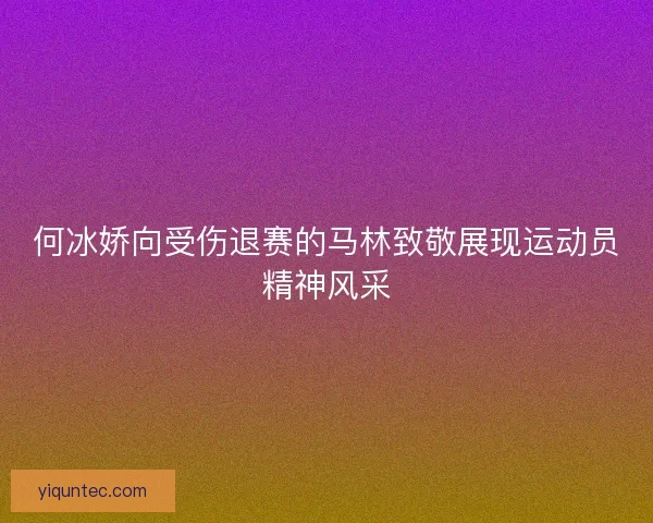 何冰娇向受伤退赛的马林致敬展现运动员精神风采 何冰娇向受伤退赛的马林致敬展现运动员精神风采